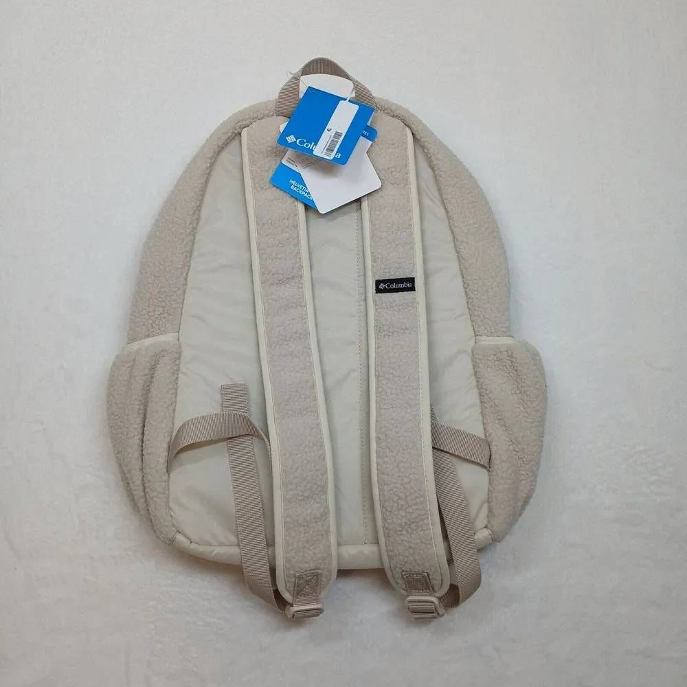 Columbia Helvetia 14L Backpack Womens Unisex Stone Ivory White Sherpa $65‎ NEW